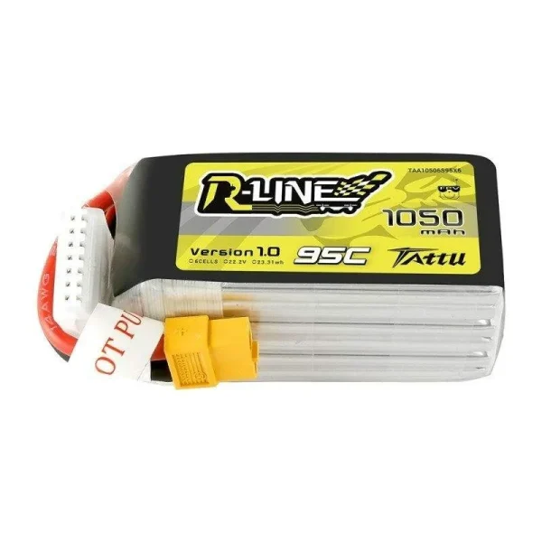 TATTU R-LINE V1.0 1050mAh 95C 6S Lipo Battery with XT60 for FPV Racing Drones