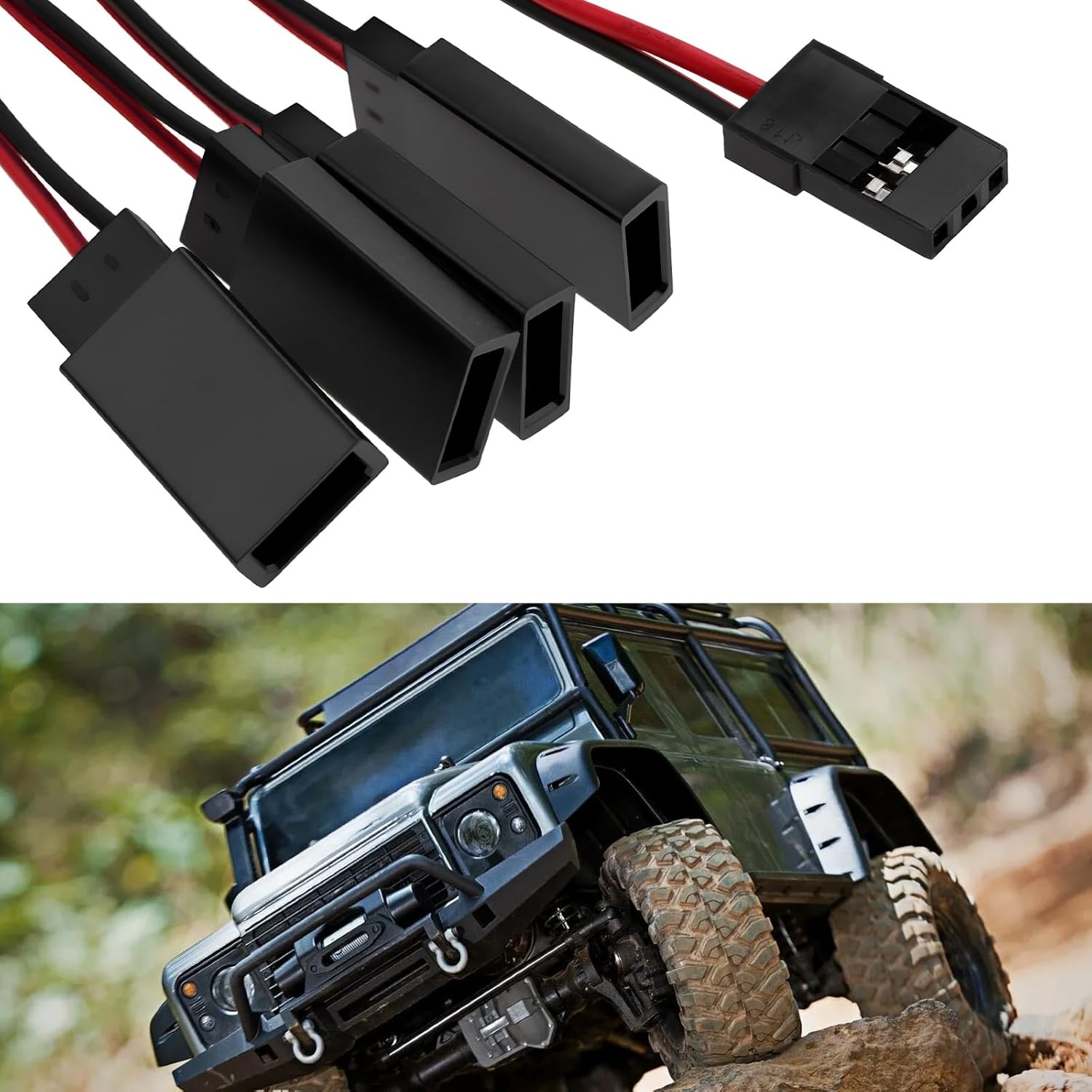 4-Way LED Light OnOff Controller Switch Y Cable New Fit for 110 TRX-4 SCX10 RC Crawler-in-delhi-india-3
